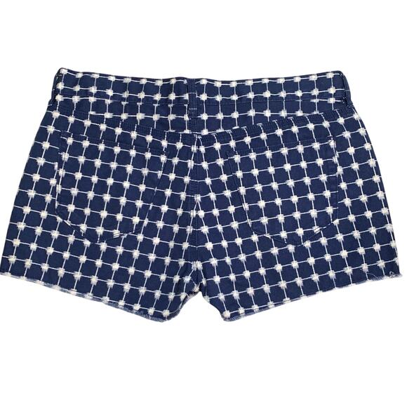Madewell Navy Graphic Grid Print Cut Off Shorts Size 29 - Picture 5 of 5